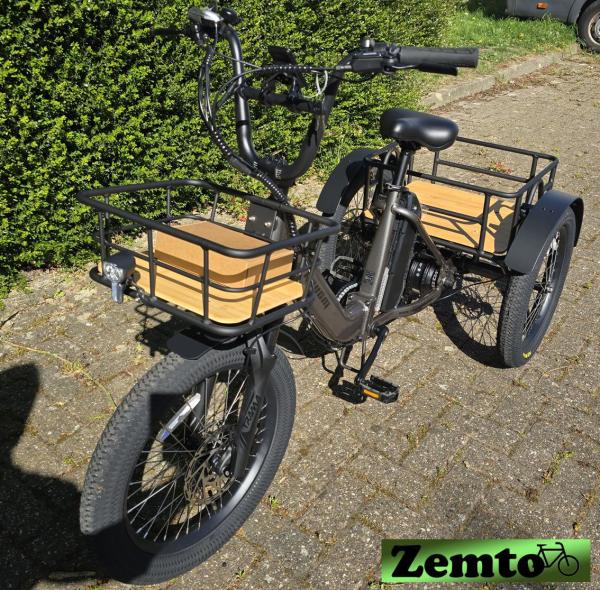 Elektro Dreirad Zemto-Mover T1, 720 WH, Mittelmotor dunkel Silber Sondermodel
